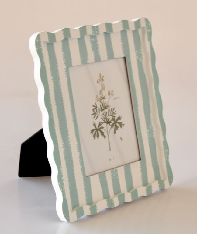 Blue & White Stripe Standing Photo Frame